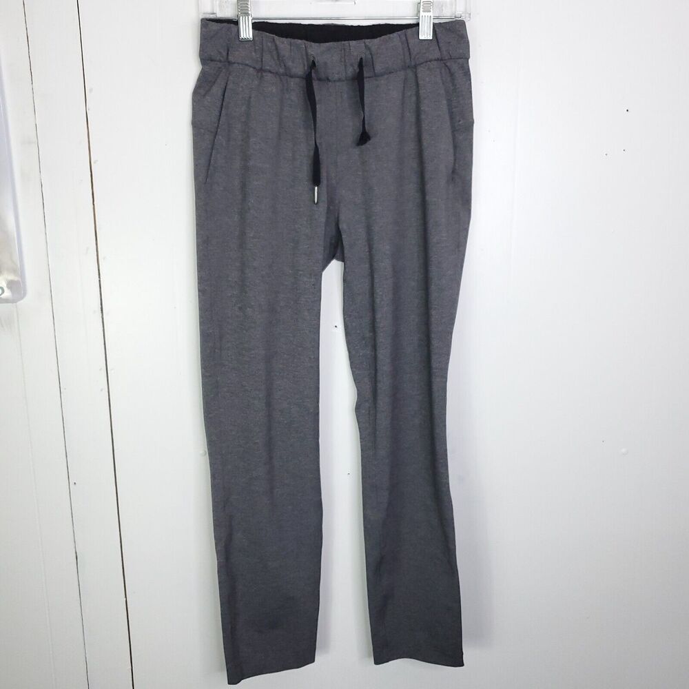 Lululemon Pants Womens 4 On The Fly Heathered Black Pull On Ankle Athleisure